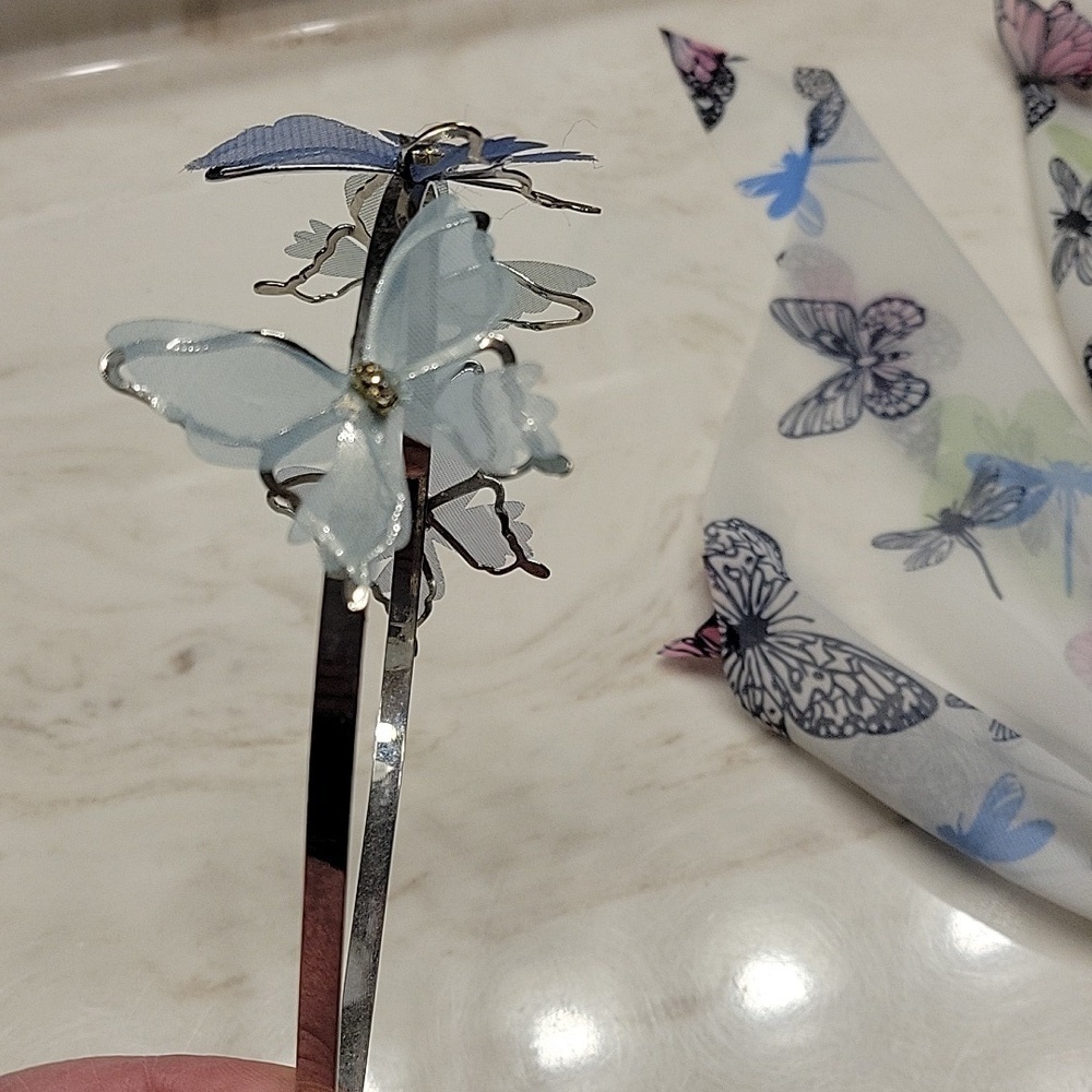 Butterfly hair tie and Headband Set - Picture 4 of 15